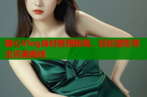 糖心Vlog身材管理秘籍，轻松塑形秀出完美曲线